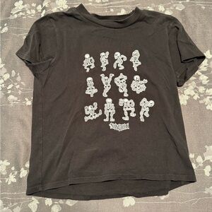 Brandy Melville Black Short Sleeve Graphic Tee One Size